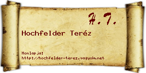 Hochfelder Teréz névjegykártya